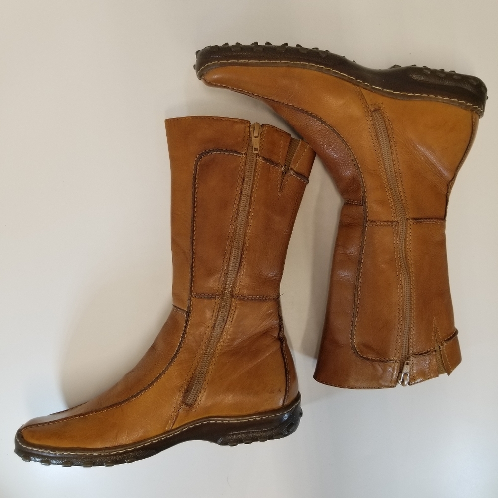 Steve Madden Cameo Womans Size 7B Brown Leather Tall Boots Side Zip - Picture 6 of 15